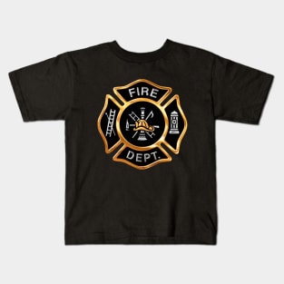 Fire Department Gold Badge Kids T-Shirt